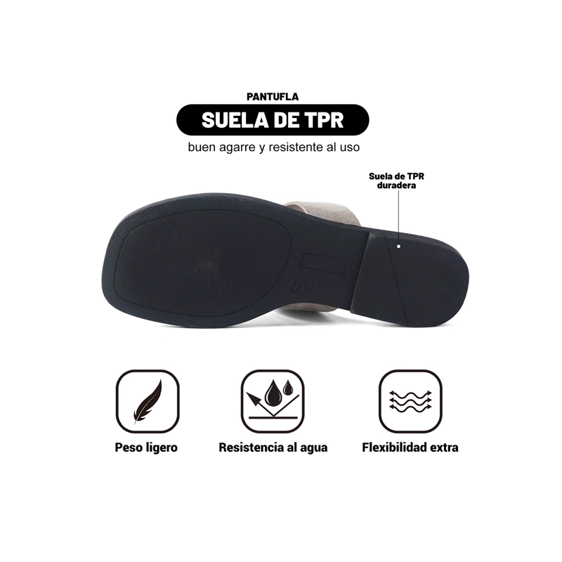 SANDALIA TIPO CHALA PU TEXTIL MUJER PLANO WEIDE HY23 - 5