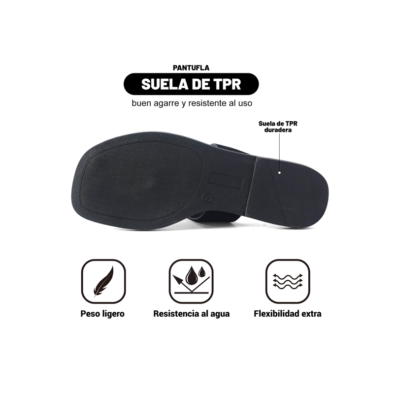 SANDALIA TIPO CHALA PU TEXTIL MUJER PLANO WEIDE HY23 - 5