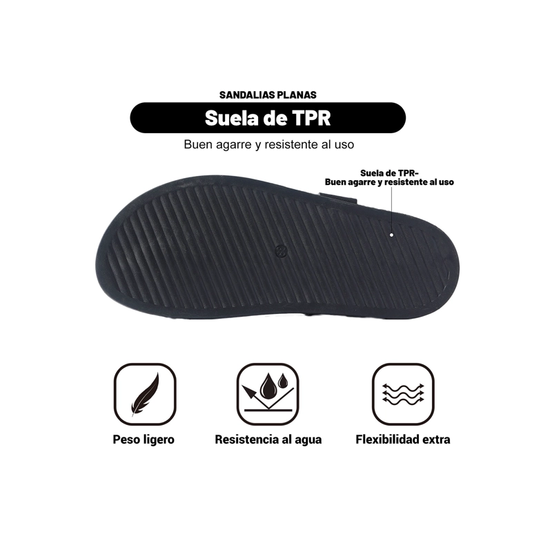 SANDALIAS PU TEXTIL MUJER PLANO WEIDE HY20 - 5