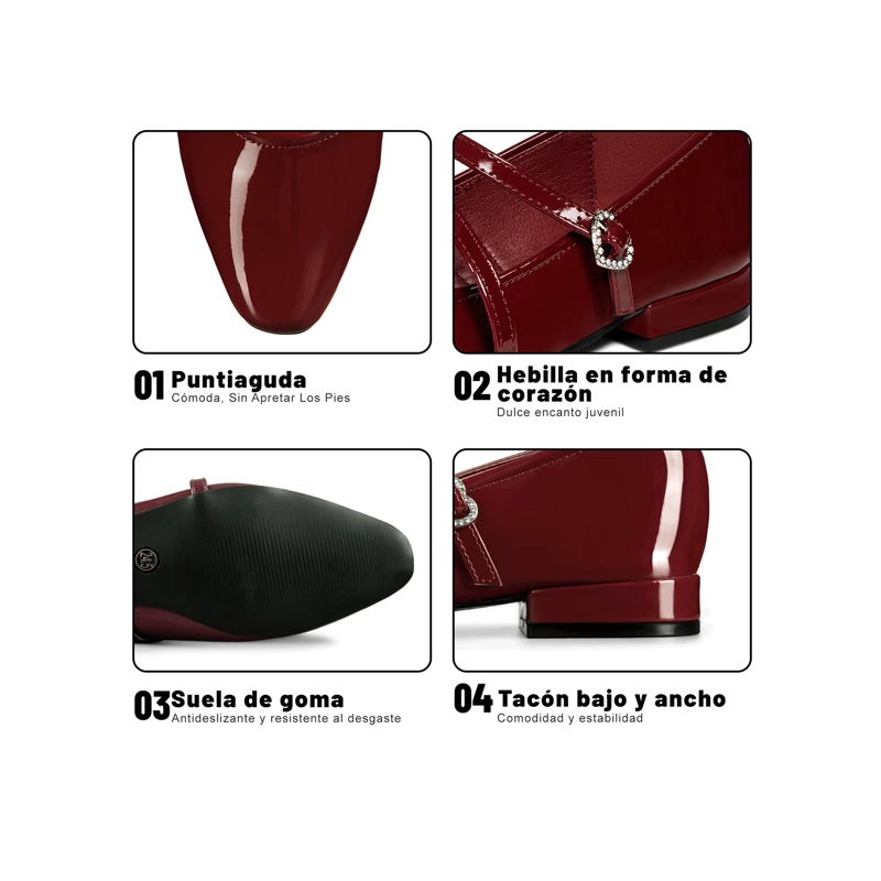 ZAPATO MARY JANE ESTILO ELEGANTE MUJER WEIDE YL050B - 5