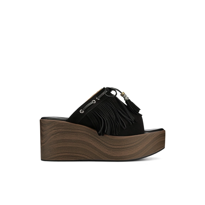 SANDALIA TIPO CHALA PU TEXTIL MUJER TACO CUÑA WEIDE YQ03 - 1