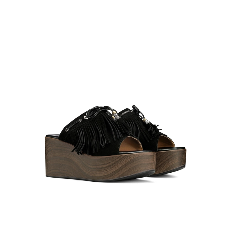 SANDALIA TIPO CHALA PU TEXTIL MUJER TACO CUÑA WEIDE YQ03 - 3