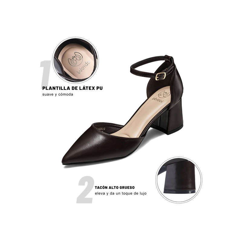 ZAPATOS TACO PU MUJER CUADRADO WEIDE QIU520 - 6