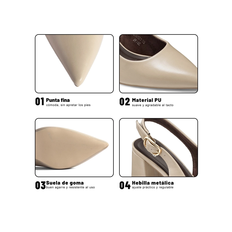ZAPATOS TACO PU MUJER CUADRADO WEIDE QIU521 - 5