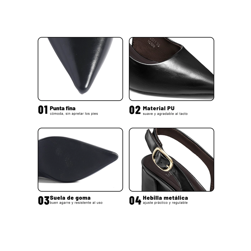 ZAPATOS TACO PU MUJER CUADRADO WEIDE QIU521 - 5