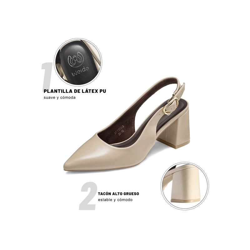 ZAPATOS TACO PU MUJER CUADRADO WEIDE QIU521 - 6