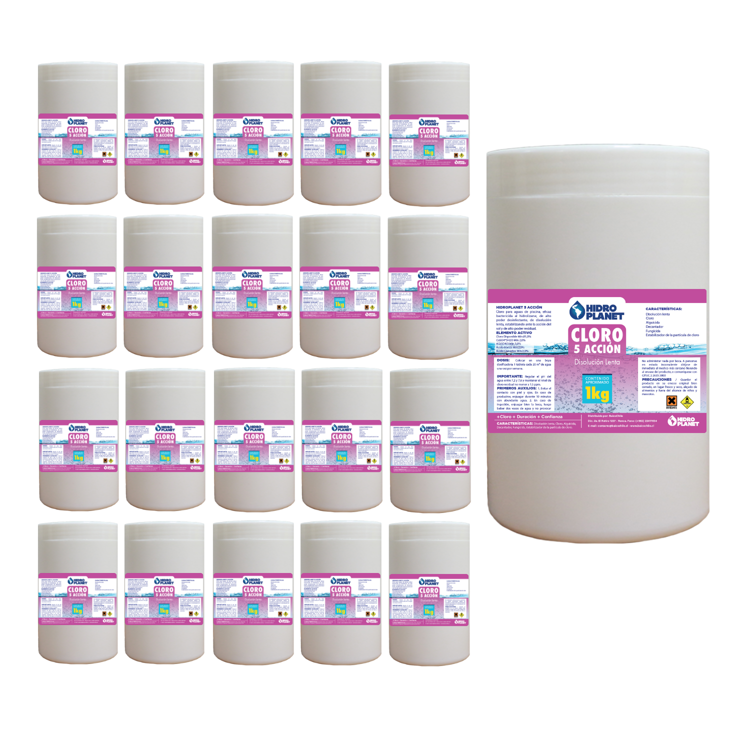 PACK 20 UNIDADES TABLETA QUINTA ACCION, POTE 1KG - 1