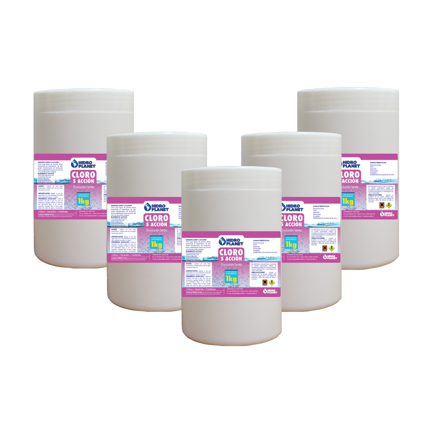 PACK 5 UNIDADES TABLETA QUINTA ACCION, POTE 1KG - 1