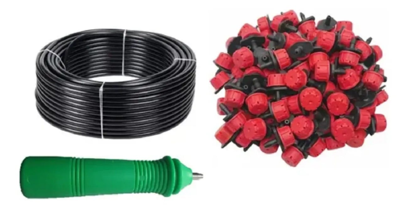 CAÑERIA PLANSA 3/4 100MTS + PERFORADOR 3MM + GOTERO R 100UN - 1