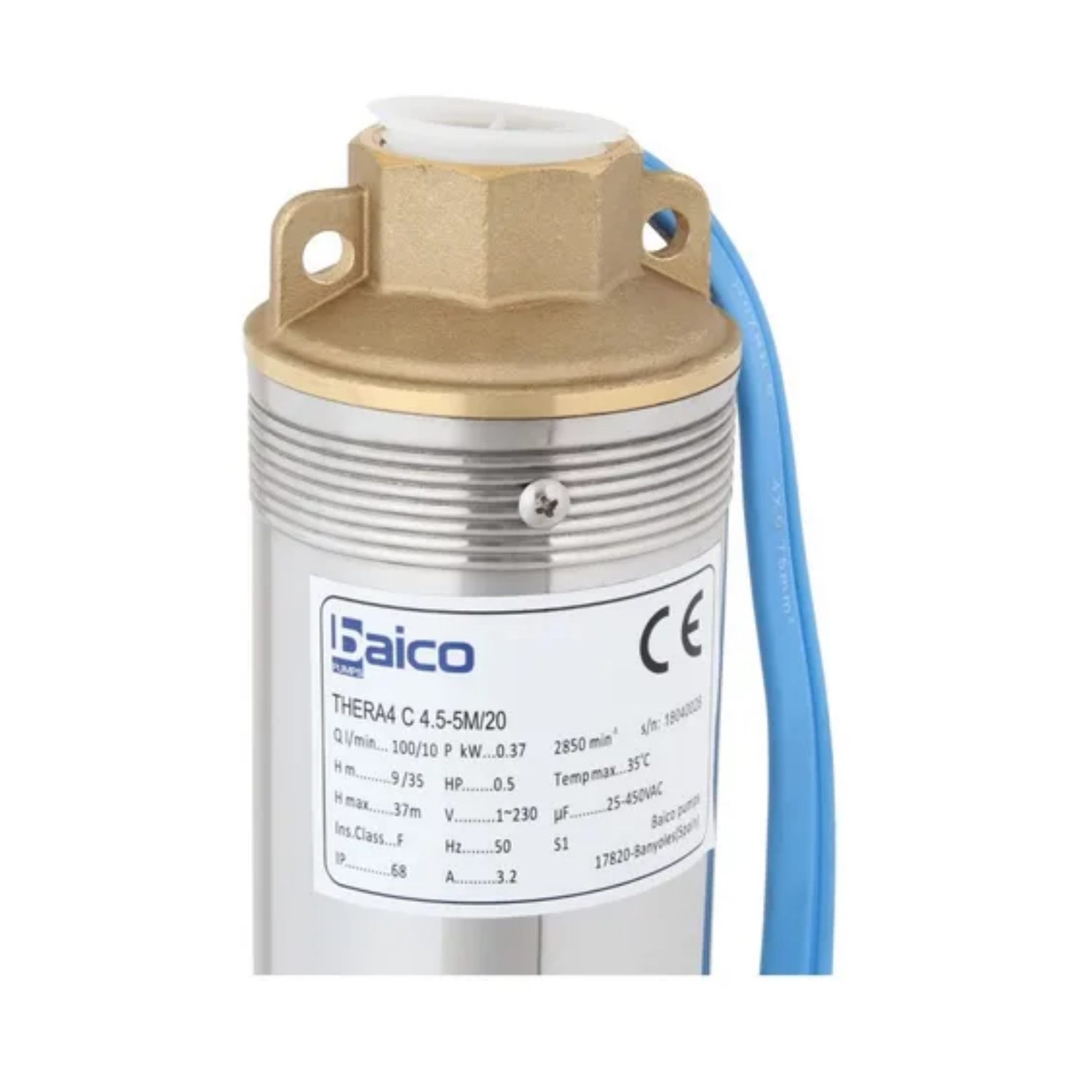 BOMBA SUMERGIBLE POZO PROFUNDO 4IN 0.75HP 100L/MIN+20MTCABLE - 1