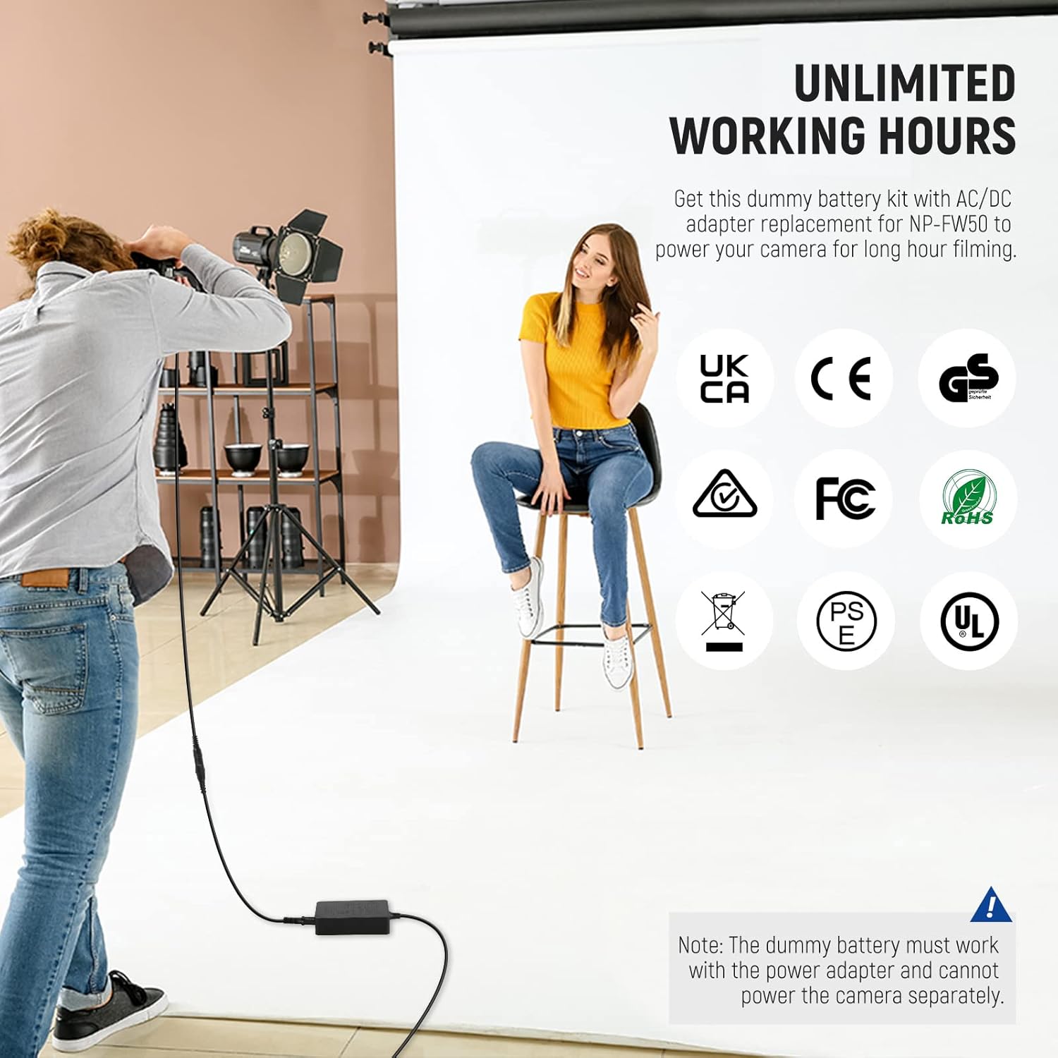 ADAPTADOR NEEWER AC-PW20 CON ACOPLADOR CC PARA SONY - 3