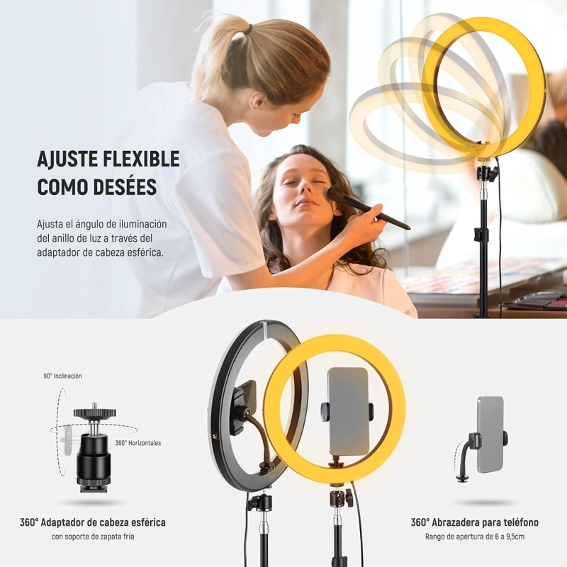 ANILLO DE LUZ LED NEEWER RH12B DE 30,5 CM CON SOPORTE DE 180 CM - 4