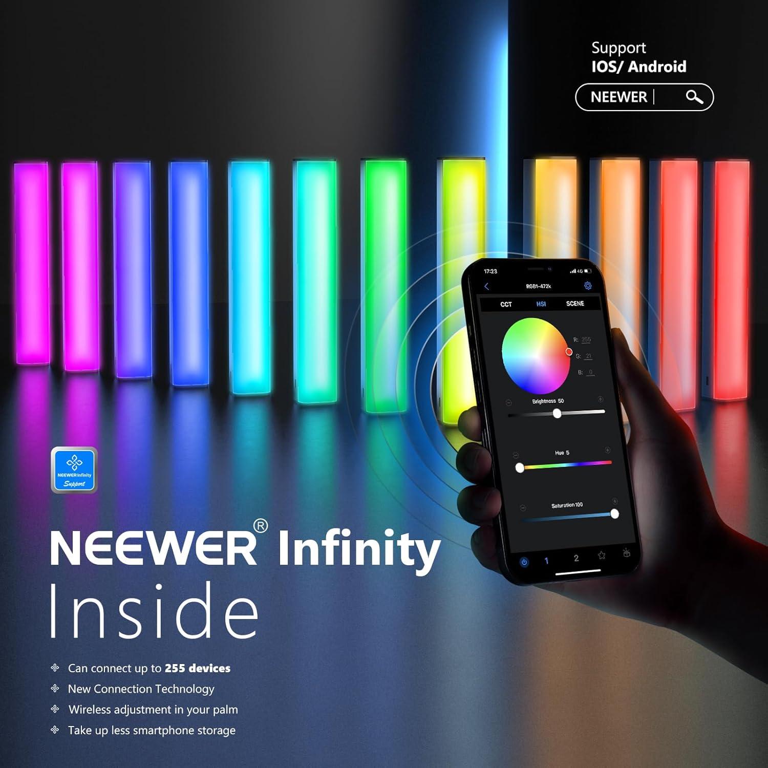 BARRA LED RGB NEEWER RGB1 MAGNE TICA Y PORTATIL - 3