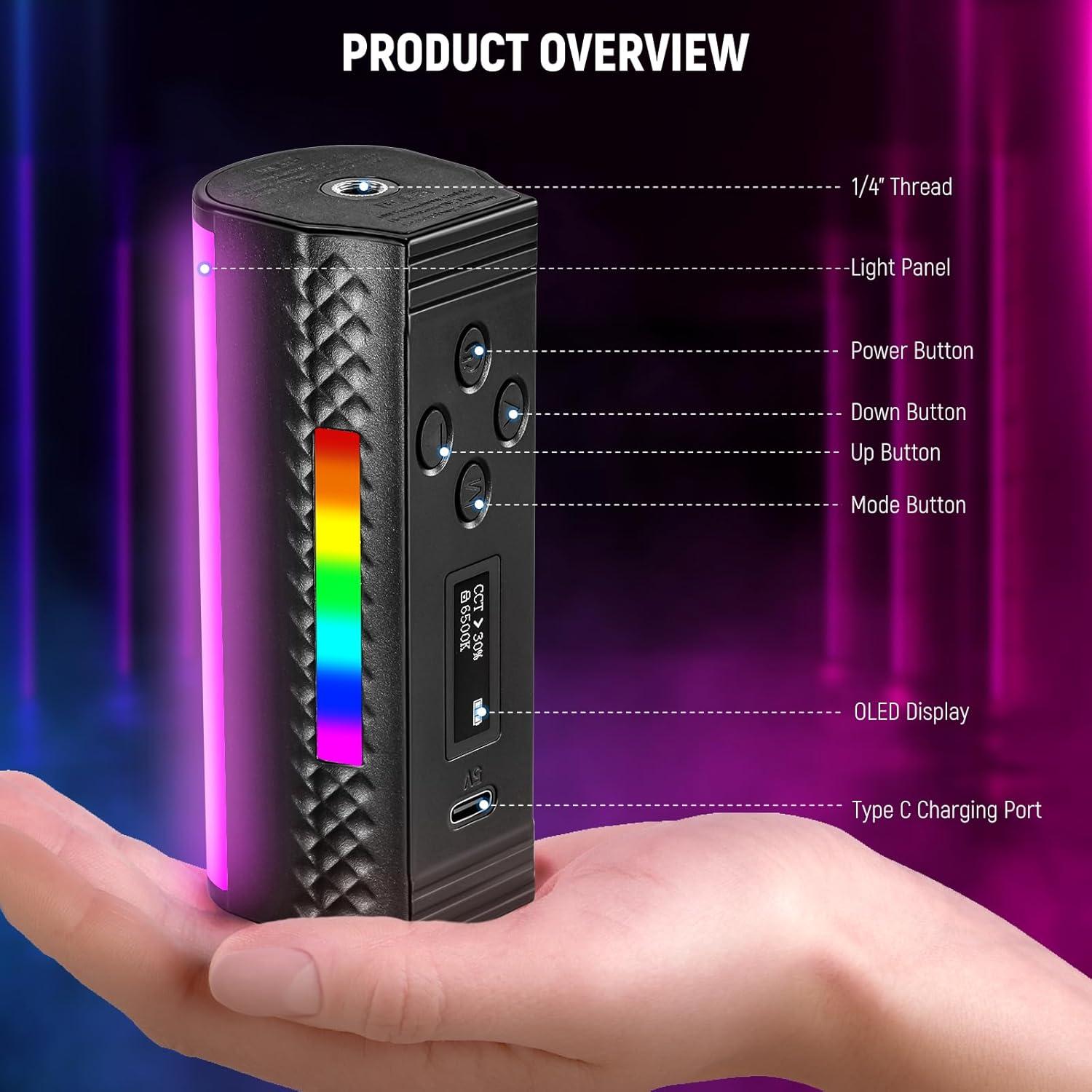 BARRA RGB MAGNE TICA NEEWER TL97C PORTATIL CON CONTROL APP - 2