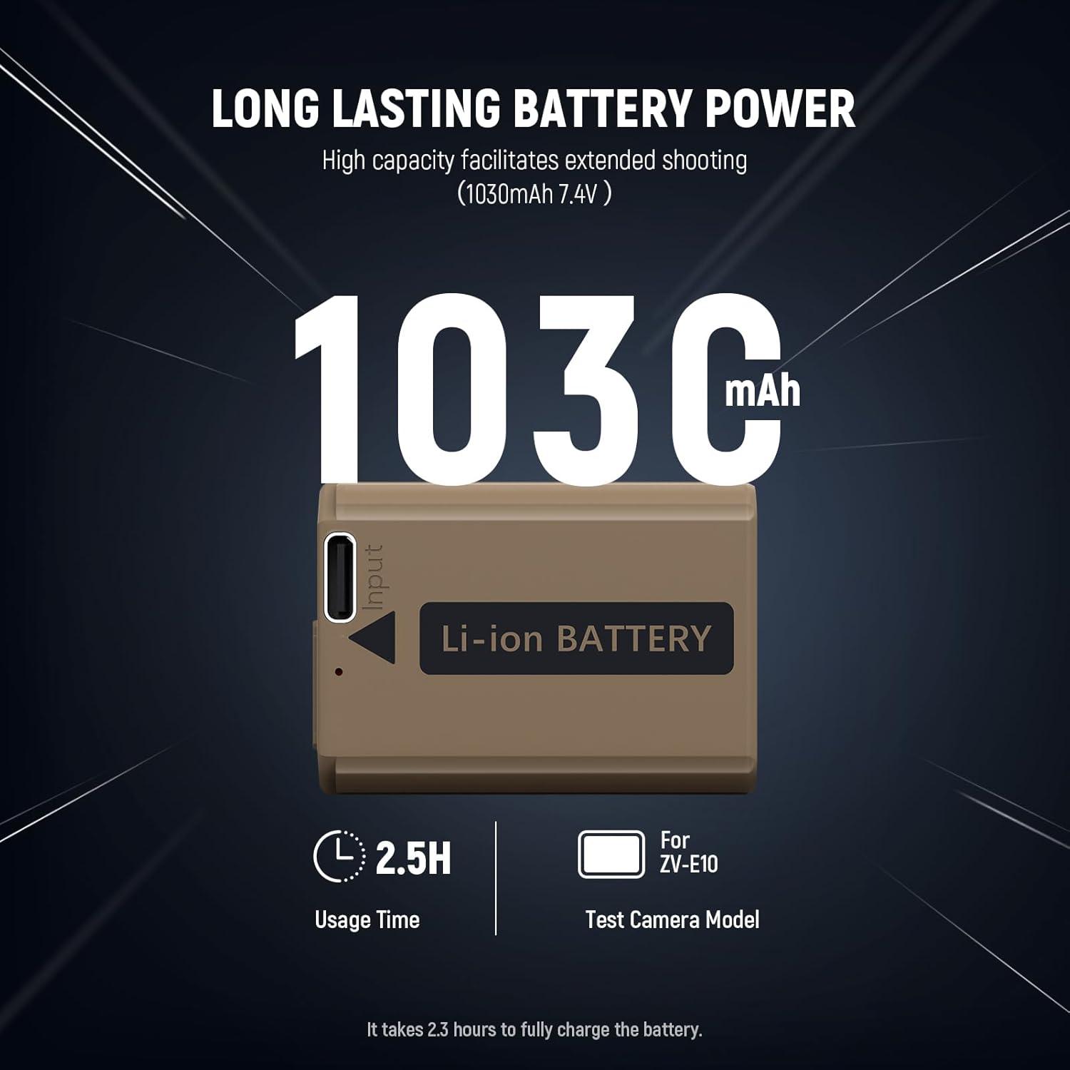 BATERIA NEEWER TNP-FW50 1030MAH CON PUERTO USB-C - 4