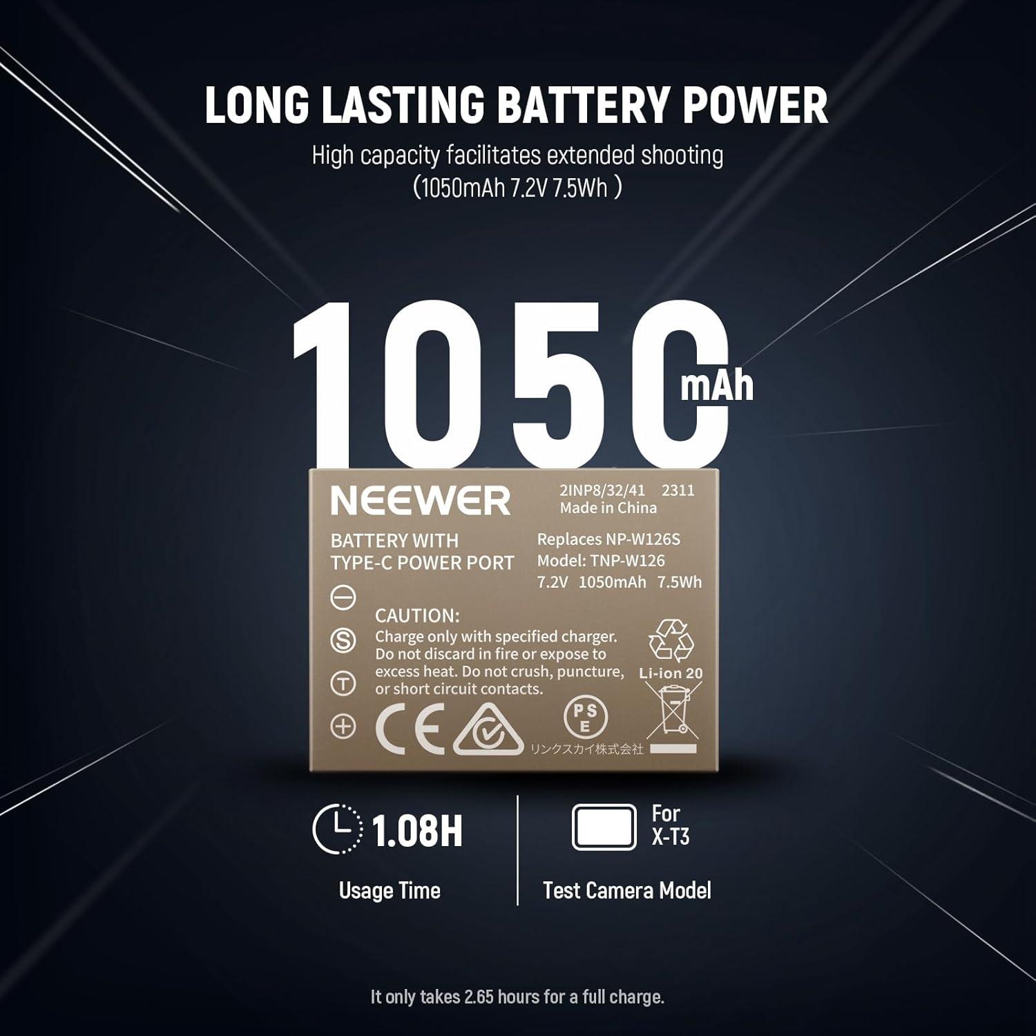 BATERIA NEEWER TNP-W126 DE 1050MAH PARA FUJIFILM - 4