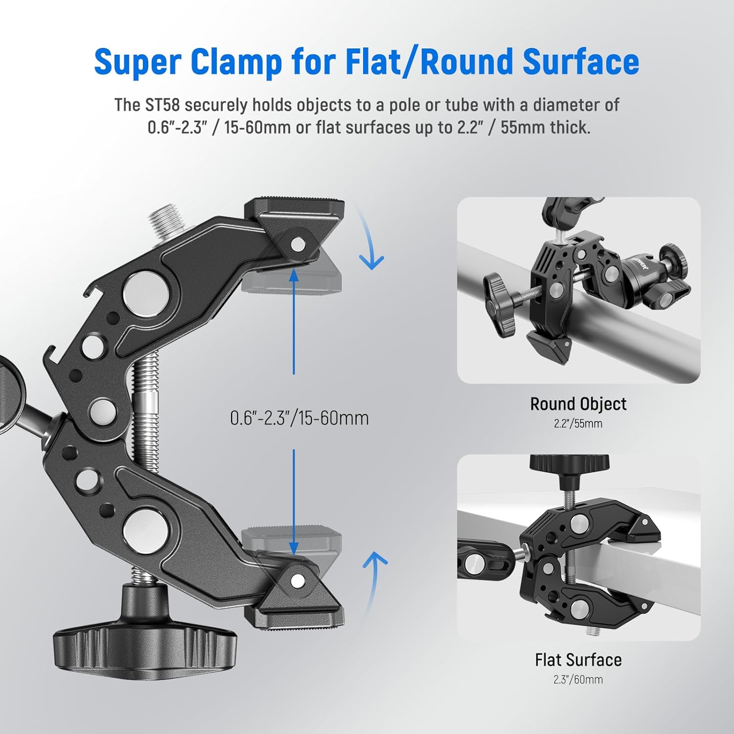 BRAZO MAGICO DOBLE NEEWER CON SUPER CLAMP Y CABEZAL BOLA - 3