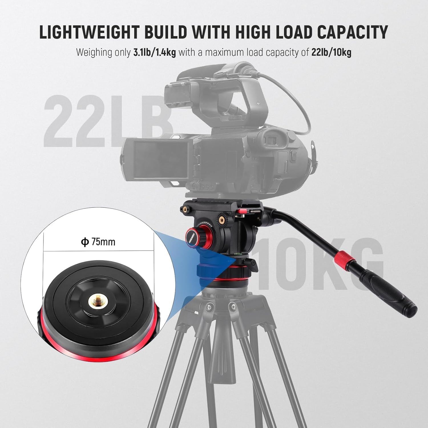 CABEZAL FLUIDO PARA TRIPODE DE VIDEO NEEWER GM006 - 2