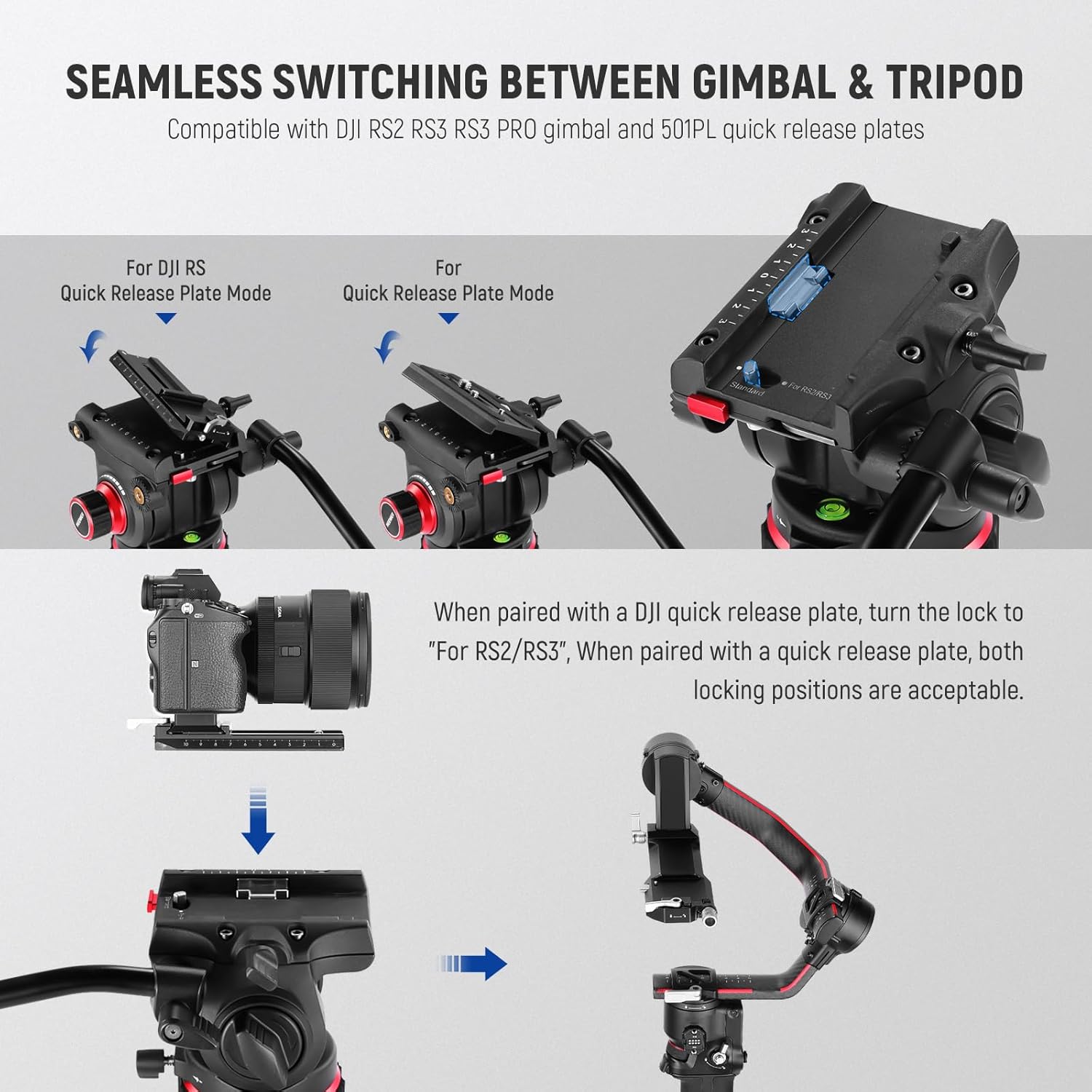 CABEZAL FLUIDO PARA TRIPODE DE VIDEO NEEWER GM006 - 3