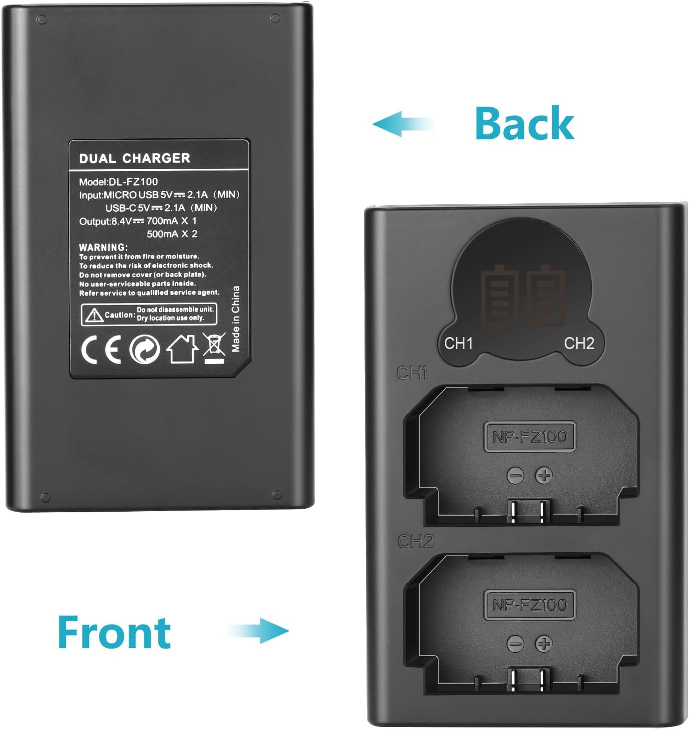 CARGADOR DUAL USB NEEWER PARA BATERIAS NP-FZ100 - 3