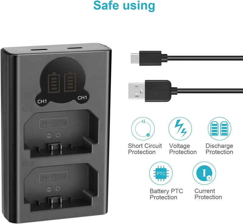CARGADOR DUAL USB NEEWER PARA BATERIAS NP-FZ100 - 4