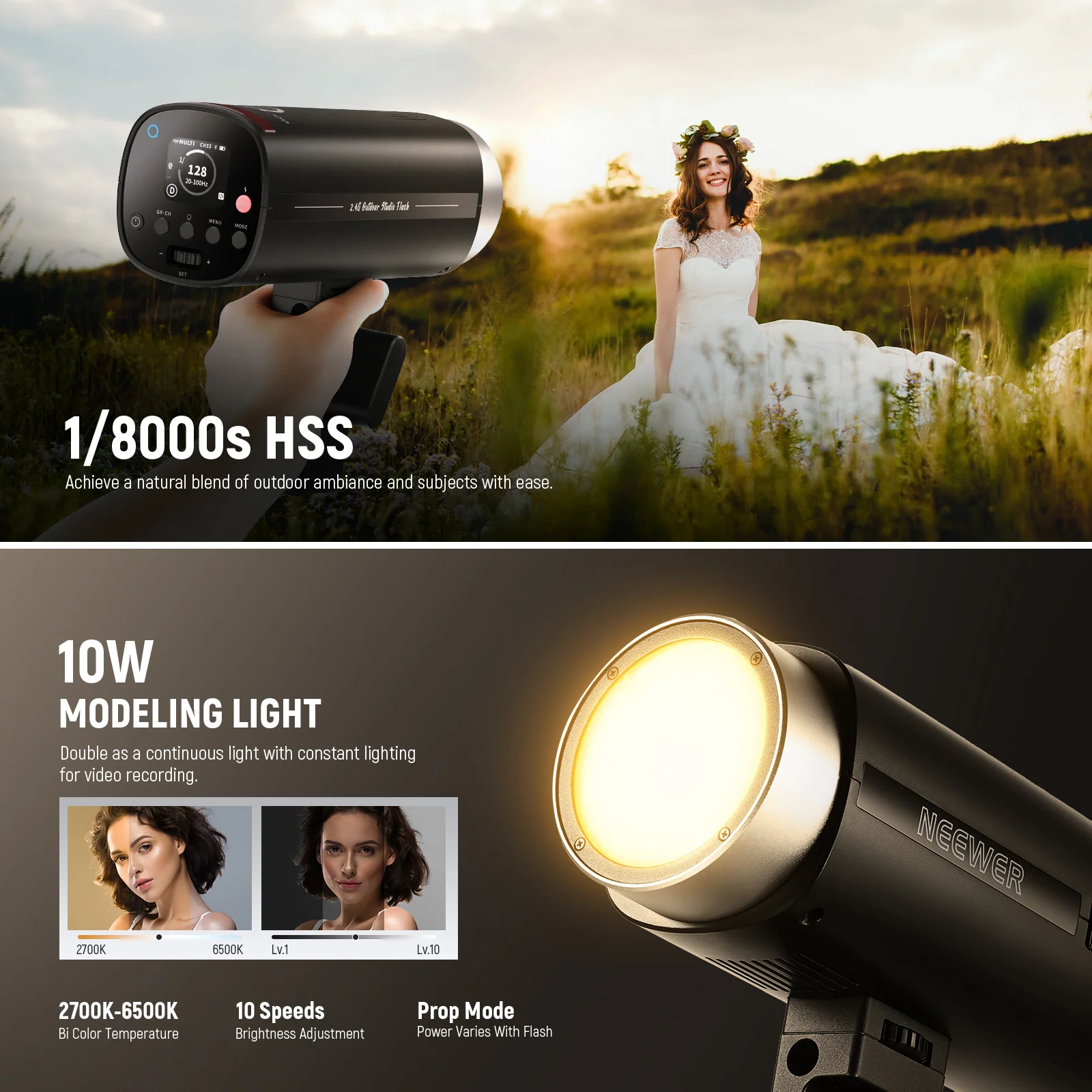 FLASH PARA EXTERIORES NEEWER Q200 DE 200 W - 4