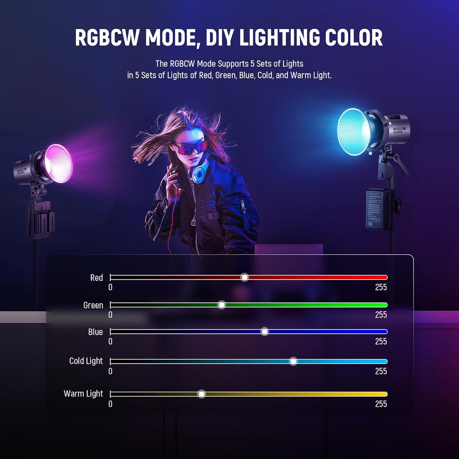 FOCO DE MANO CON LUZ LED RGB PARA VIDEO NEEWER MS60C - 4