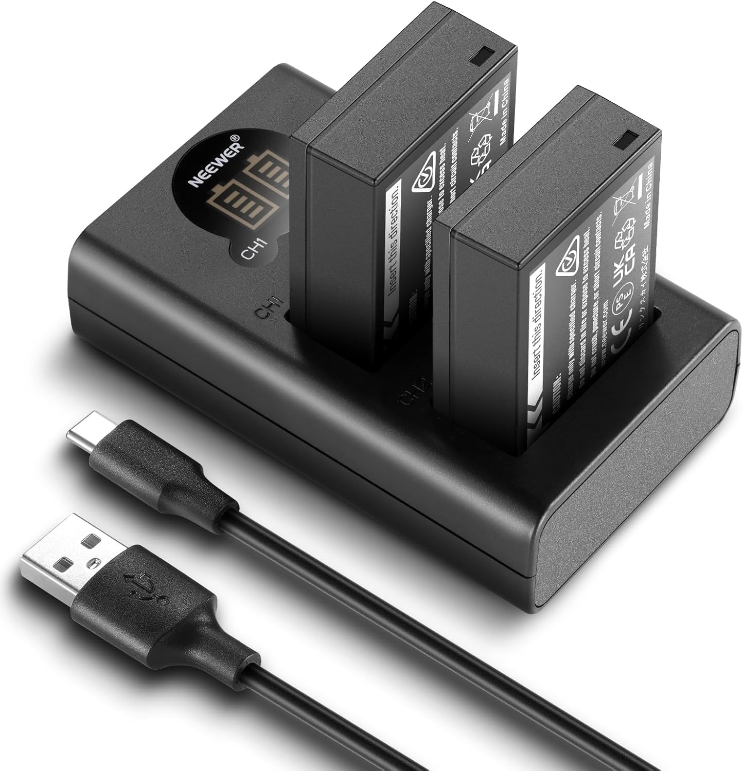 KIT 2 BATERIAS NEEWER NP-W126 1140MAH CON CARGADOR USB-C - 1