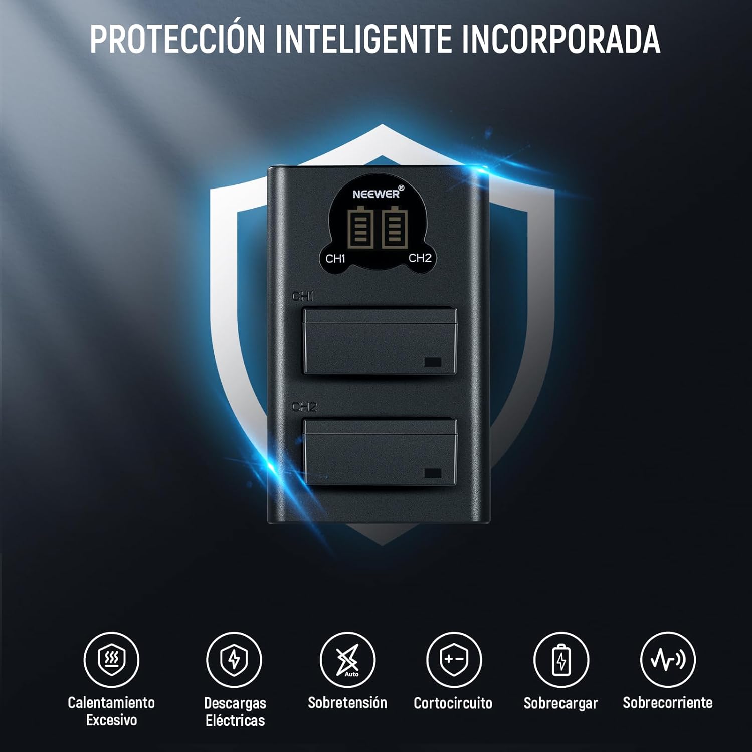 KIT 2 BATERIAS NEEWER NP-W126 1140MAH CON CARGADOR USB-C - 2