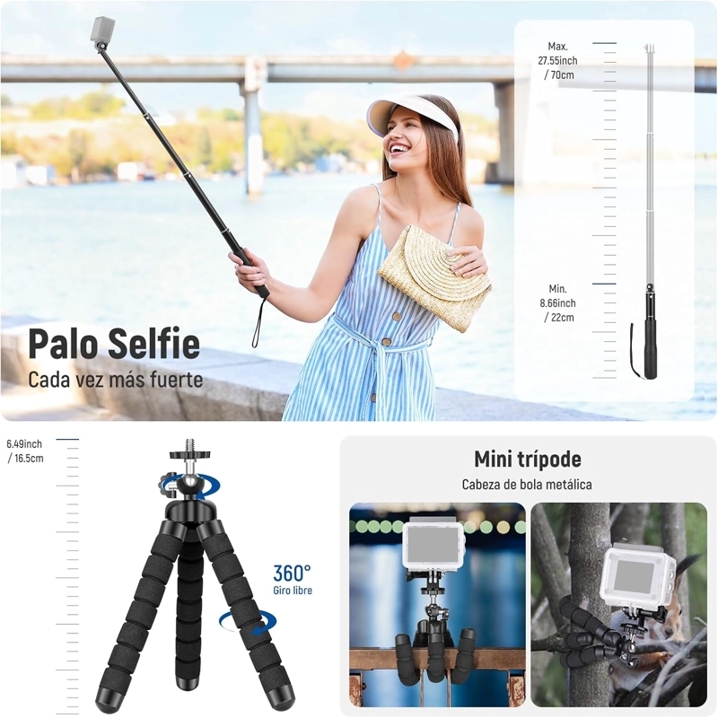 KIT ACCESORIOS 50 EN 1 NEEWER PARA CAMARAS DE ACCION - 4