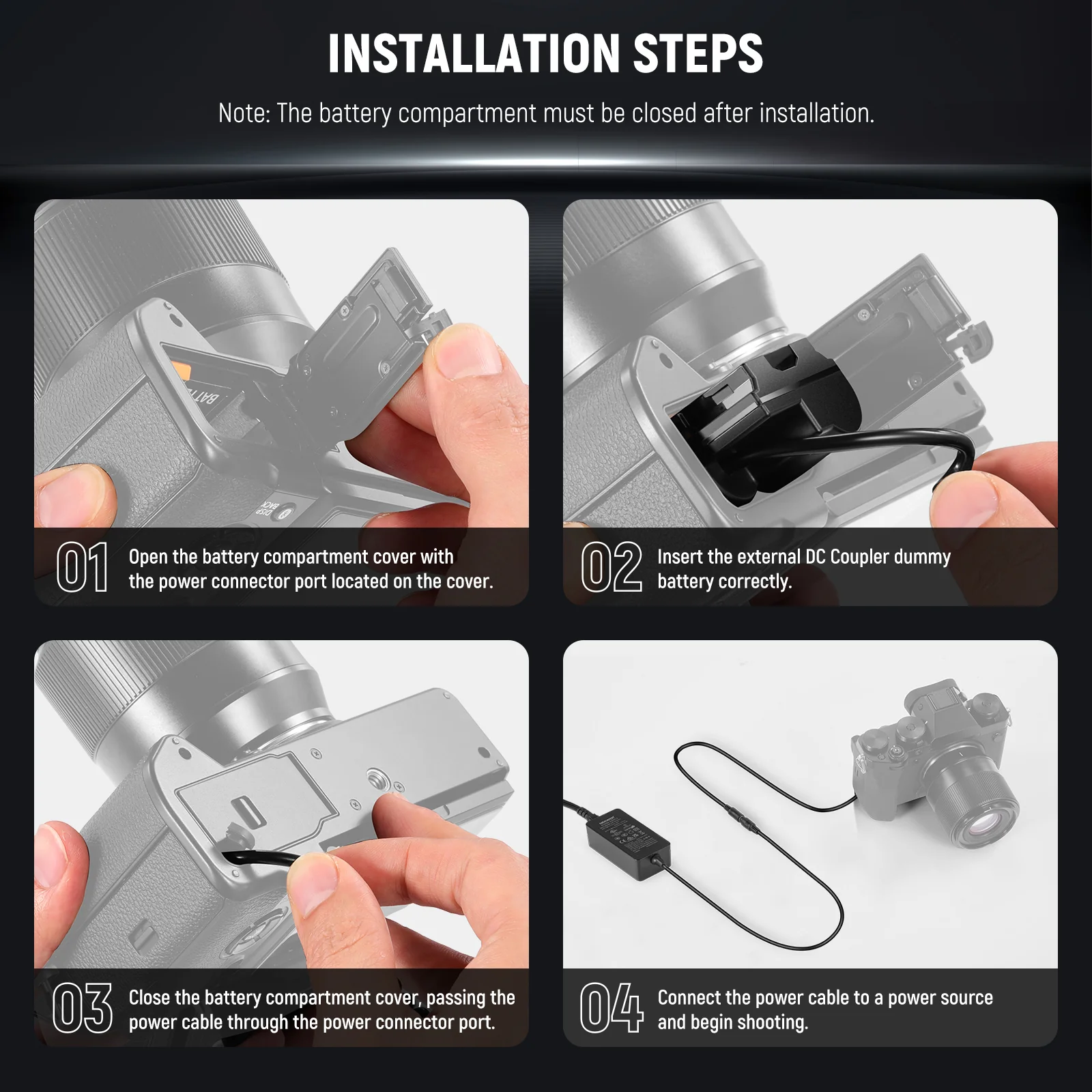 KIT DE ACOPLADOR DE BATERIA DE REPUESTO NEEWER NP-W235 - 7
