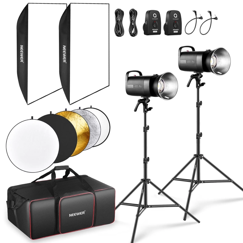 KIT DE FLASH MONOLIGHT DE ESTUDIO NEEWER S102-400W - 1