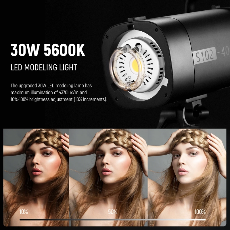 KIT DE FLASH MONOLIGHT DE ESTUDIO NEEWER S102-400W - 3
