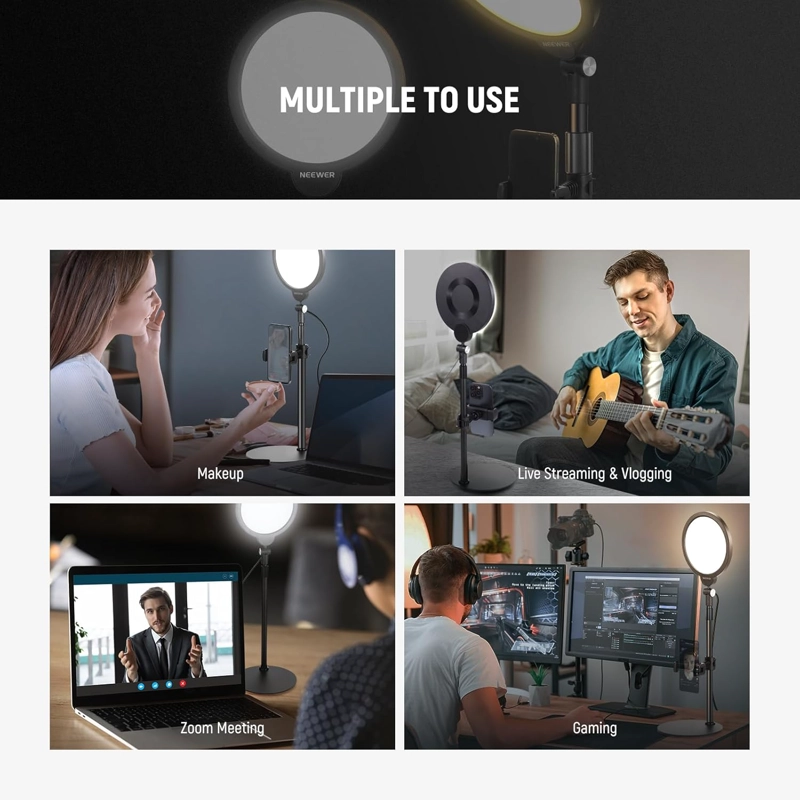 KIT DE LUZ SELFIE NEEWER R06 DE 17,8 CM PARA TELE FONOS - 2