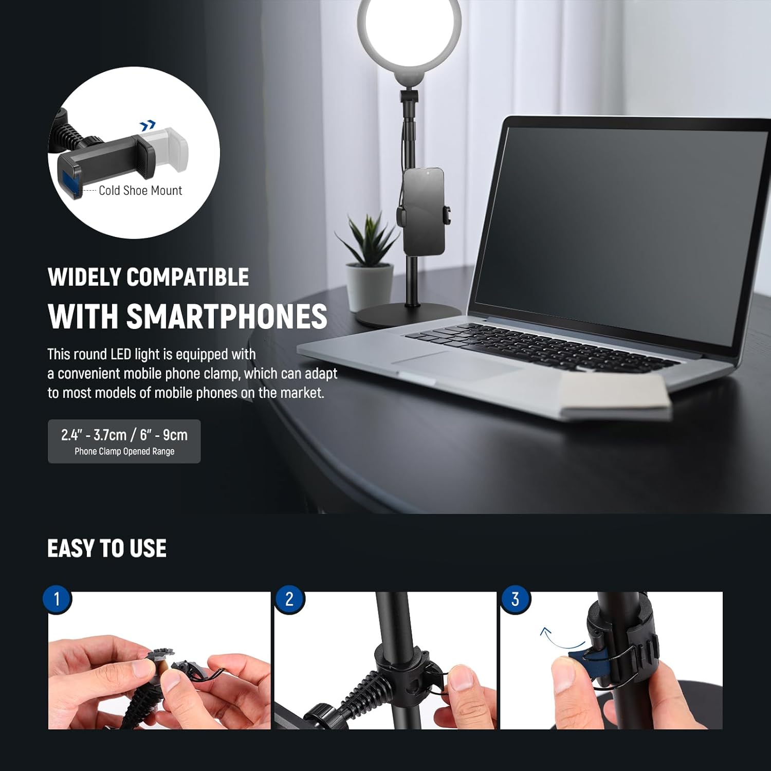 KIT DE LUZ SELFIE NEEWER R06 DE 17,8 CM PARA TELE FONOS - 3