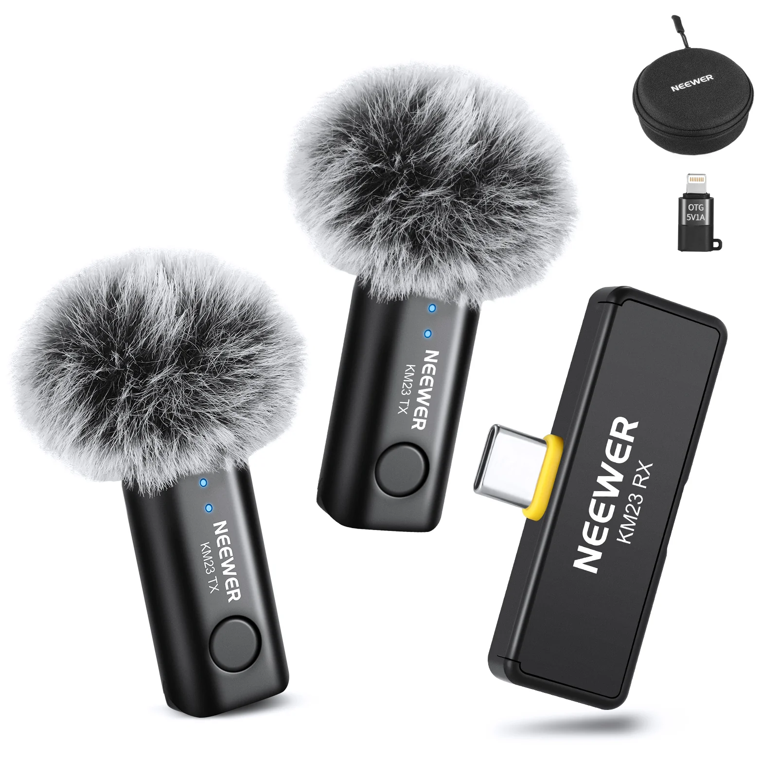 KIT DE MICROFONO INALAMBRICO NEEWER KM23 DE SOLAPA - 1