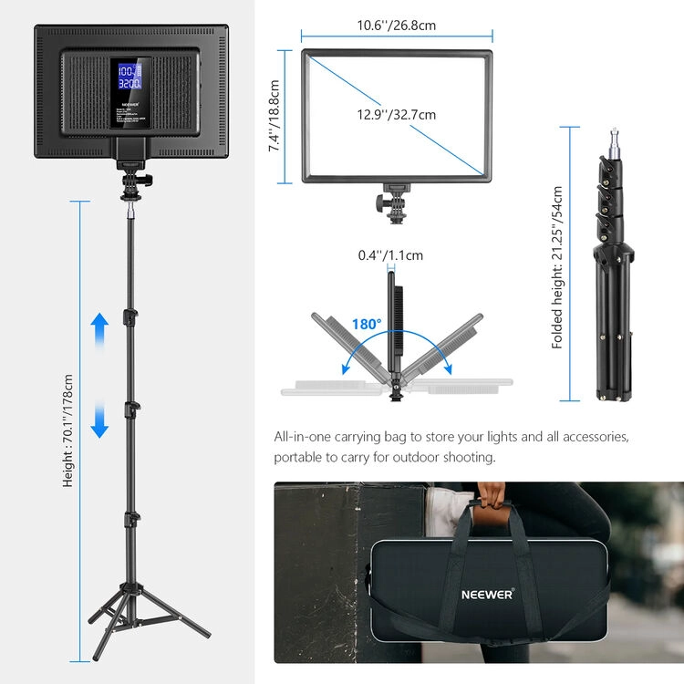 KIT DE PANEL NEEWER NL-192AI DE LUZ LED BICOLOR - 7