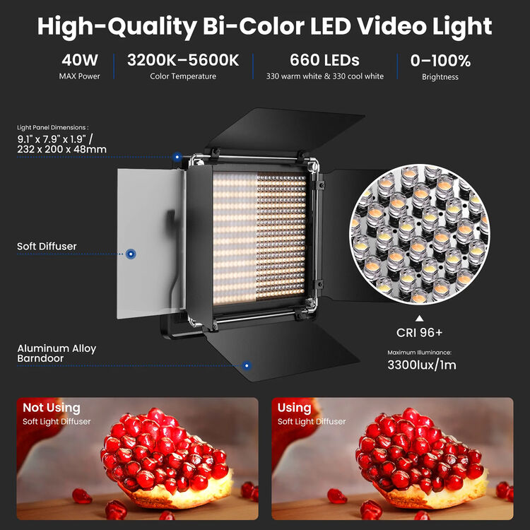 KIT LED BICOLOR NEEWER NL660 CON 2 LUCES CON SOPORTES - 2