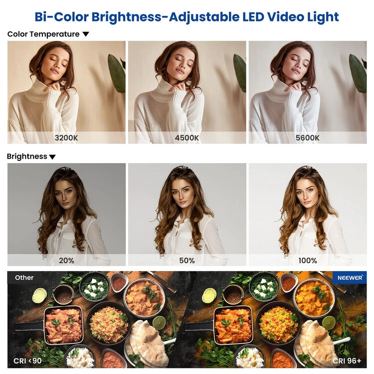 KIT LED BICOLOR NEEWER NL660 CON 2 LUCES CON SOPORTES - 4