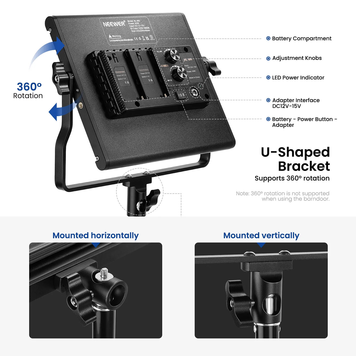 KIT LED BICOLOR NEEWER NL660 CON 2 LUCES CON SOPORTES - 7