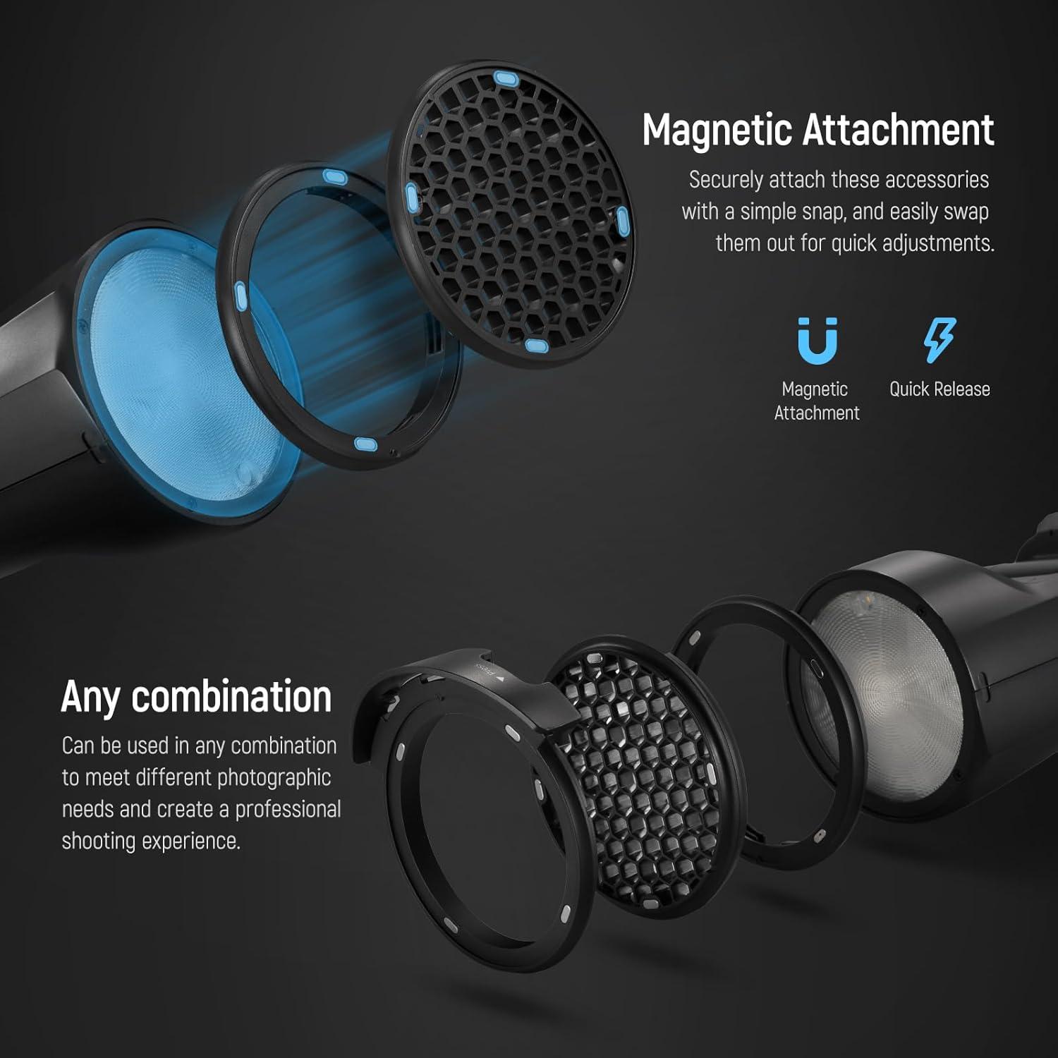 KIT MAGNE TICO NEEWER CRM2 PARA FLASHES DE CABEZA REDONDA - 3