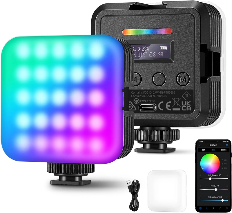 KIT DE LUZ DE VIDEO RGB NEEWER RGB62 CON CONTROL POR APP