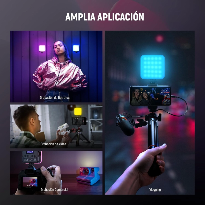 KIT DE LUZ DE VIDEO RGB NEEWER RGB62 CON CONTROL POR APP - 7