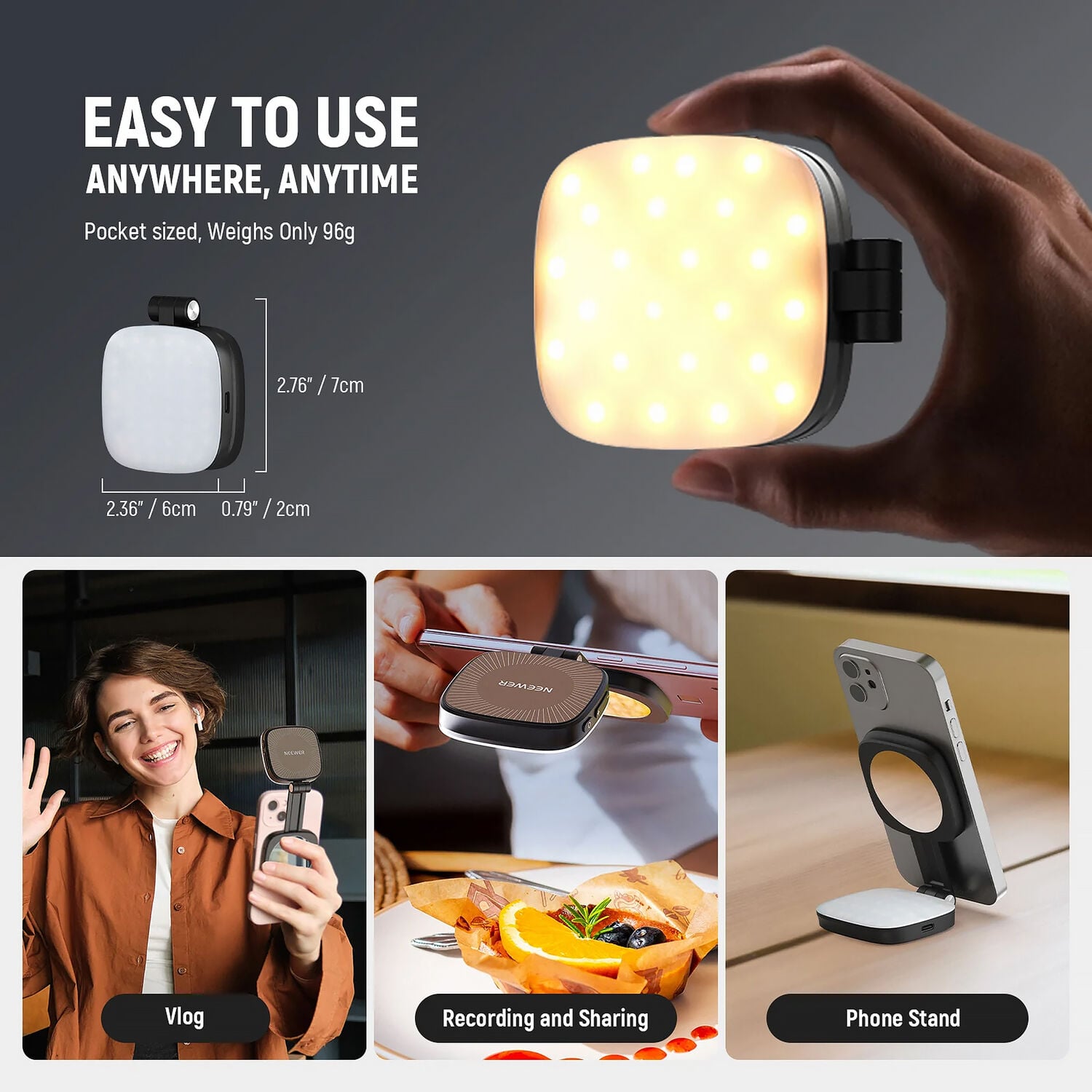 LUZ MAGNE TICA NEEWER BASICS NL48B PARA SELFIES - BLANCO - 7