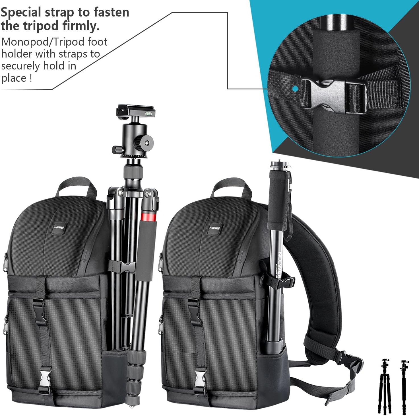 MOCHILA BANDOLERA PARA CAMARA NEEWER (NEGRA) - 6