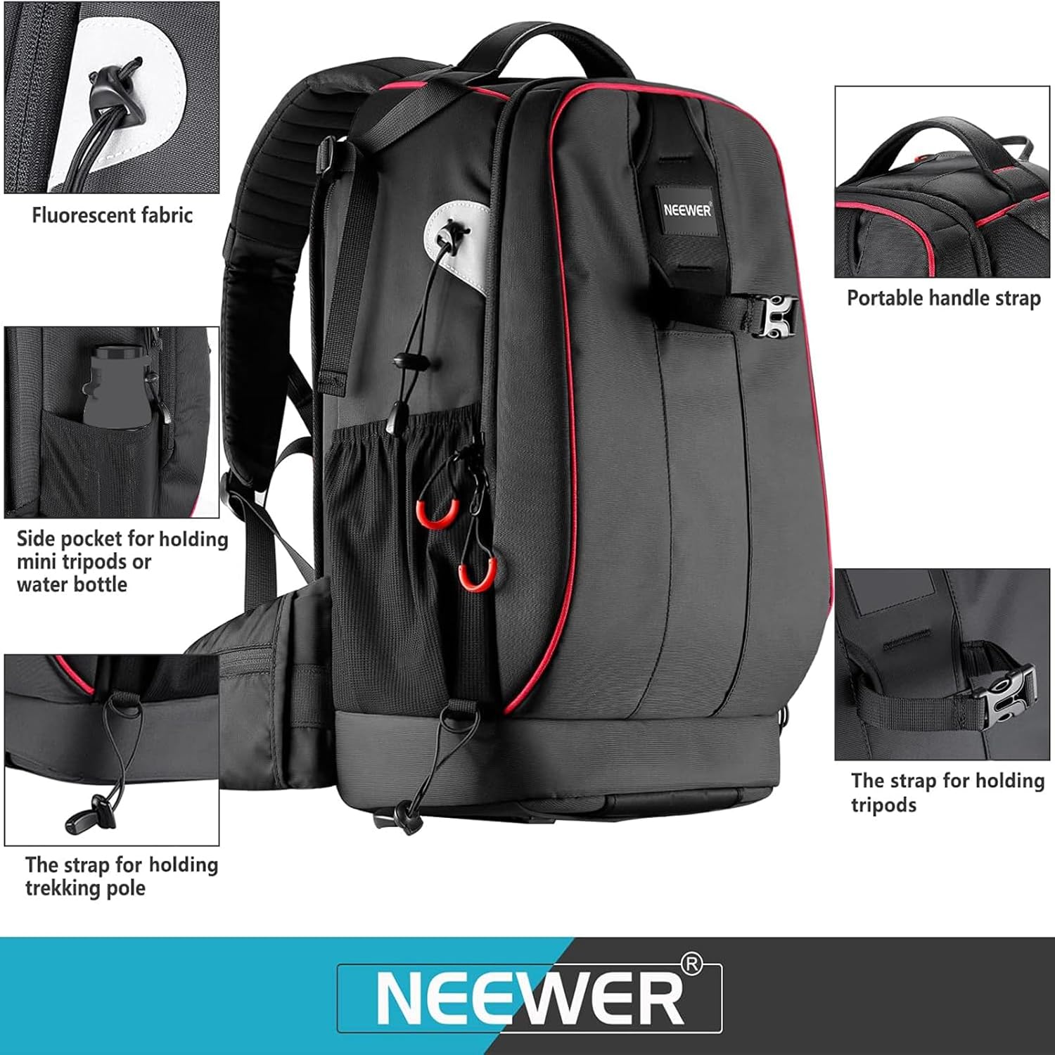 MOCHILA NEEWER 30L NEGRA PARA CAMARA Y DRON - 3