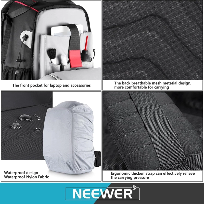 MOCHILA NEEWER 30L NEGRA PARA CAMARA Y DRON - 6