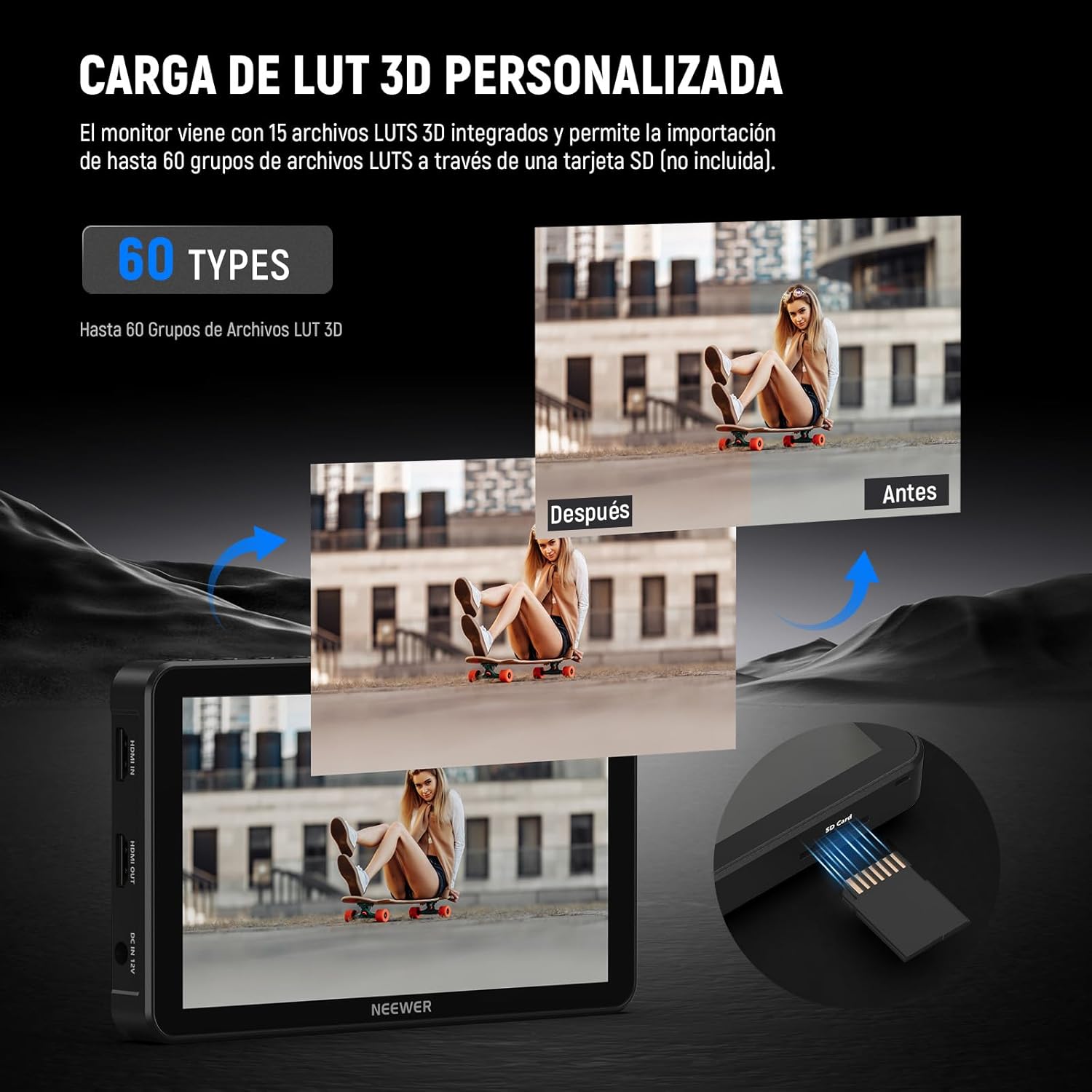 MONITOR DE CAMPO NEEWER F700 7' IPS 4K CON LUT 3D - 2