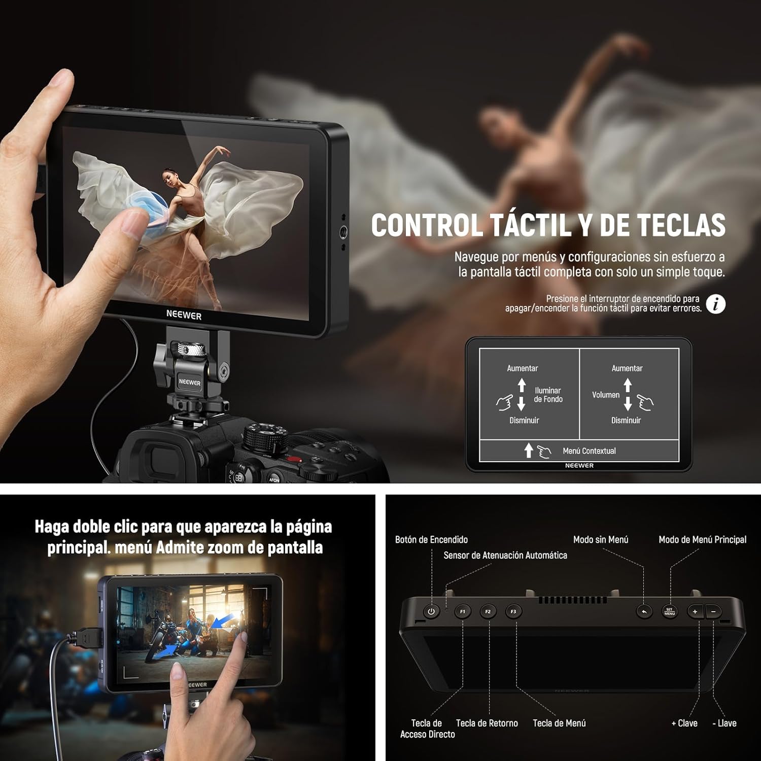 MONITOR DE CAMPO NEEWER F700 7' IPS 4K CON LUT 3D - 3