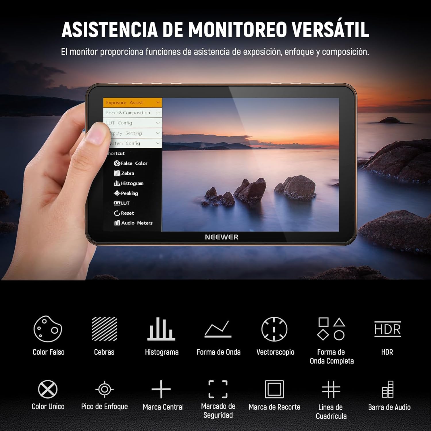MONITOR DE CAMPO NEEWER F700 7' IPS 4K CON LUT 3D - 6